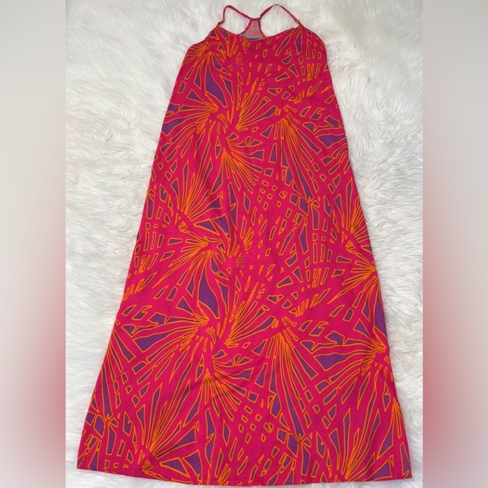 NWOT Escapada Pink/Orange/Purple Print Maxi Dress